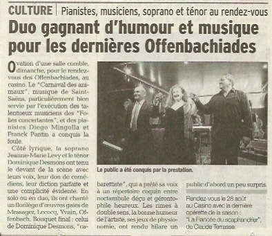 Le Dauphiné Libéré - Concert du 26 juin 2016 - Jean Christophe Keck, musicien
